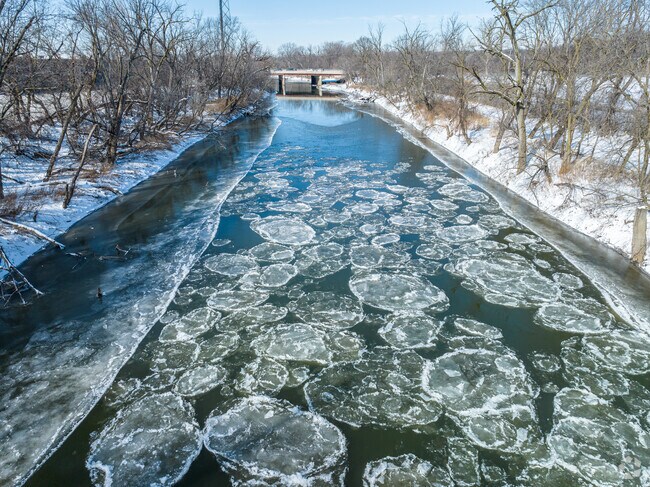 The river running through Schiller Park, IL makes for some beautiful scenery all year round.