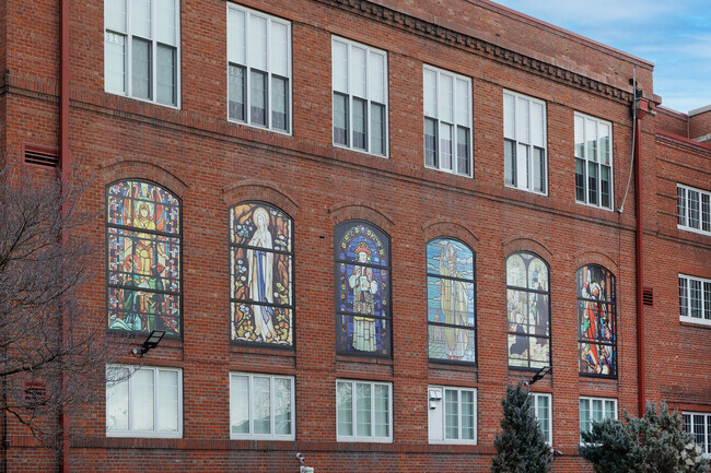 Cleveland Central Catholic High School's brick exterior is a solid symbol of timeless education.