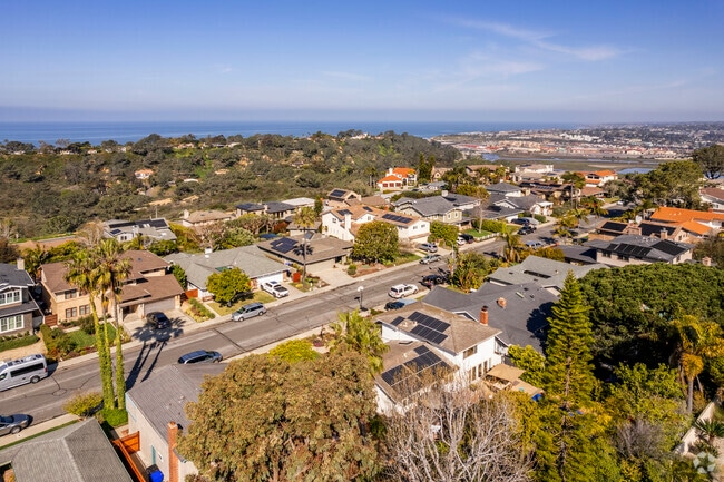 A view of the ocean from the neighborhood in Del Mar Heights.