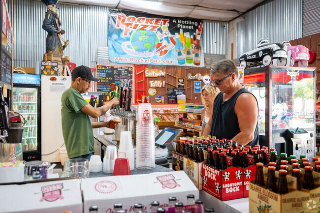 A colorful lineup of sodas and beers at Indian Wells Brewing draws Mojave locals and tourists.