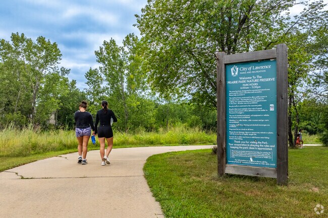 Prairie Park has a great lakeside  walking trails.