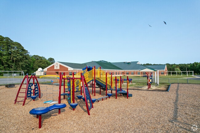 The playground at Accawmacke Elementary offers a safe and fun space for children from Onancock, Onley, and Accomac to play and socialize.