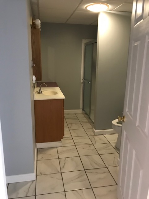 bathroom with large shower