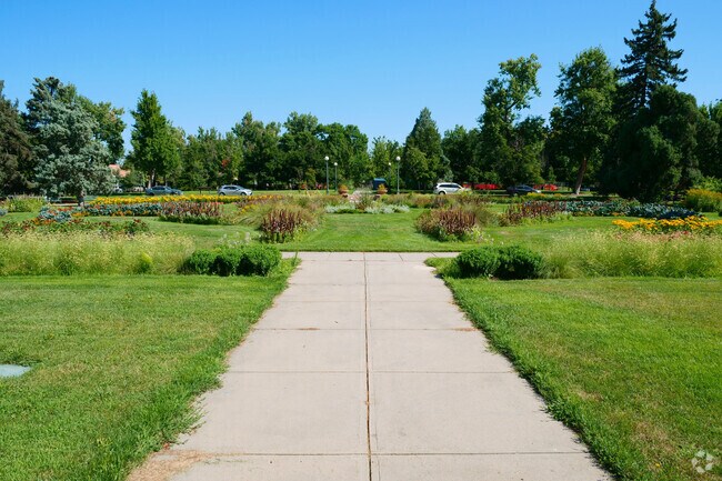 The namesake park of Alamo Placita offers a tranquil atmosphere among its famous flower garden.
