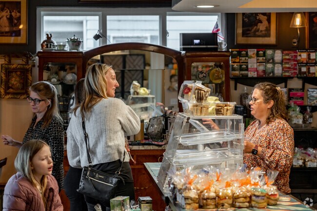 The Pink House pours classic teas with light bites and cocktails.