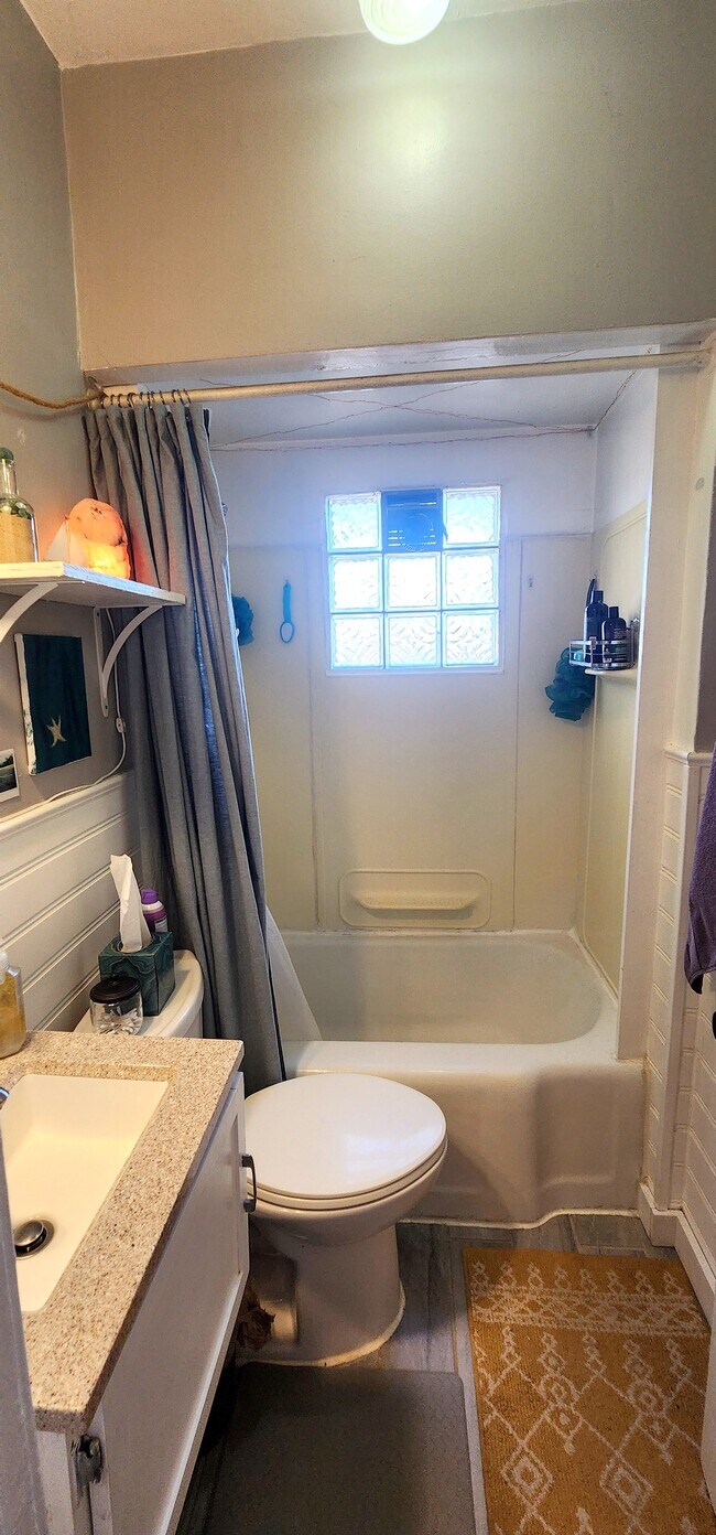 Bathroom with Full Tub & Shower & Natural Light