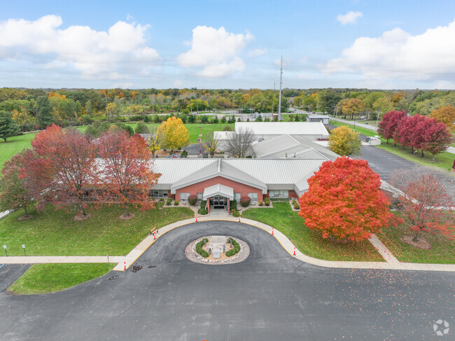 The entrance at Forest Ridge Academy is very inviting.