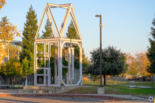Take a walk through the George Sim Park meandering walkways.