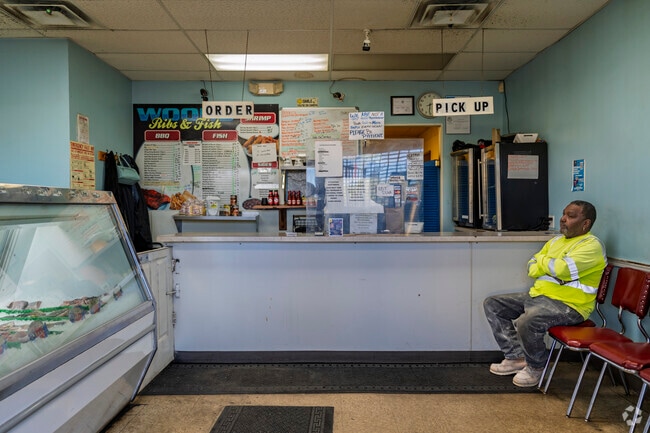 Sterling and Myrtle head to Wood's Ribs & Fish, which is known for its barbecue.
