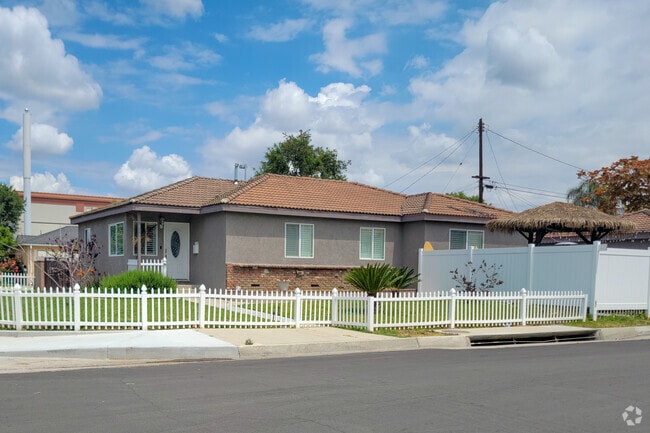 Many one-story single family homes in La Puente have fenced-in yards.