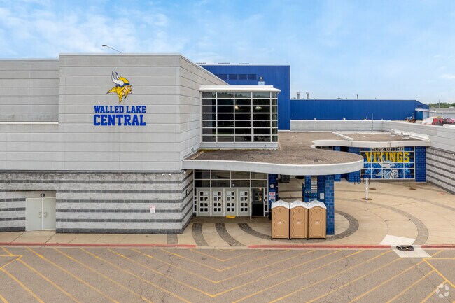Walled Lake Central High School main entrance.
