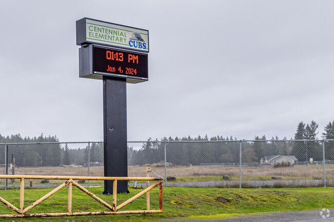 Sign at the entrance of Centennial Elementary School.