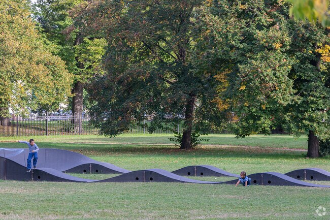 Carroll Park has a pump track for BMX bikes.