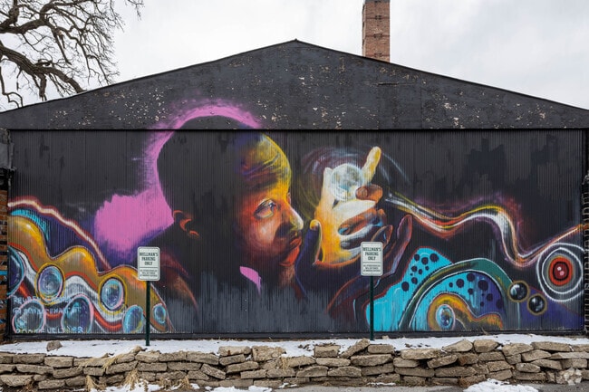 Murals can be found throughout the Woodland Heights neighborhood.