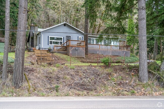 Homes can be seen hidden among the tall trees in the Cascadia neighborhood.