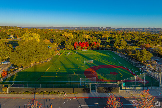 Girls soccer practice ensues at Loomis Basin Charter School.