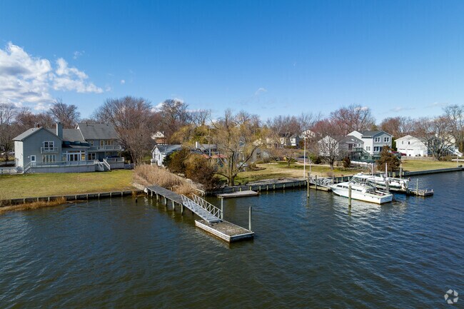 Waterfront homes in Oceanport feature private docks and easy access to the Shrewsbury River.
