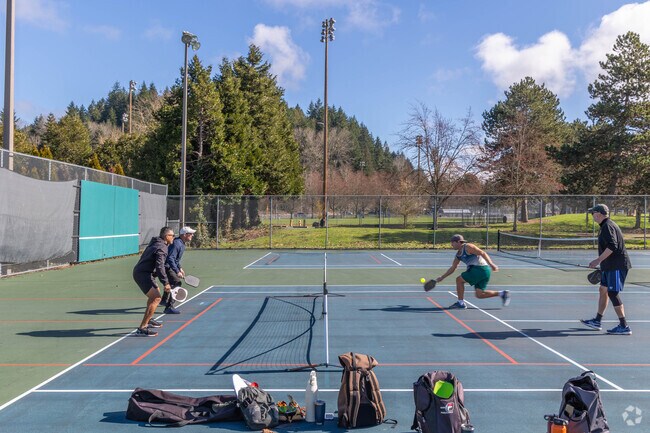 Meet friends for a pickleball game at one of the Game Farm Park courts.