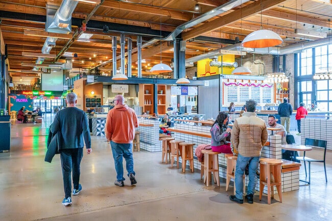 Check out Sawmill Market, a warehouse-turned-food court on Bellamah Avenue near downtown.