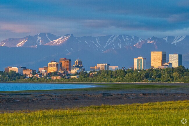 Downtown Anchorage is about 20 minutes away from Hillside.