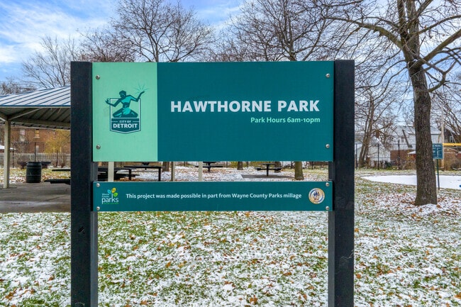 Hawthorne Park in Detroit has a playground, basketball court and horseshoes.