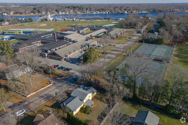 Barrington High School has a campus that includes multiple sports fields and courts.