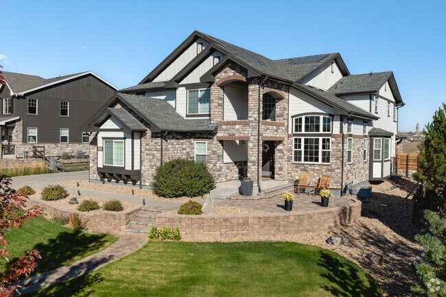 Many homes in Spring Mesa feature brick siding, adding charm to the large residences.