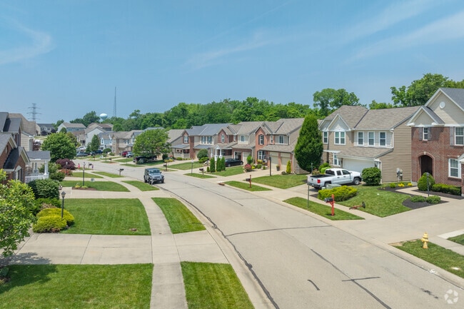 Recently built neighborhoods include sidewalk lined streets and ample yard space.