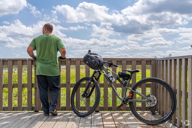 EL Franco Lee's Running and Biking Trail ends at an Observation Deck overlooking Wetlands.