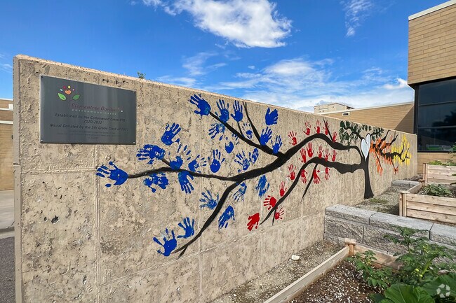 Art wall at Cottonwood Creek Elementary School.