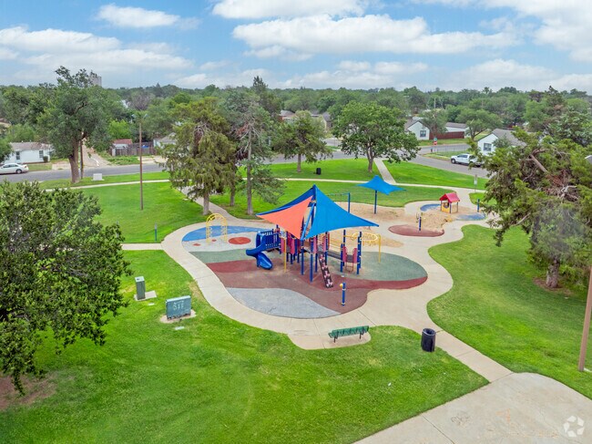 Children love to play on the colorful playground at Carlisle Park.