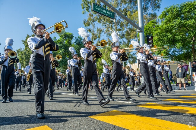 Marching bands from various schools participate in the Placentia Heritage Festival parade.