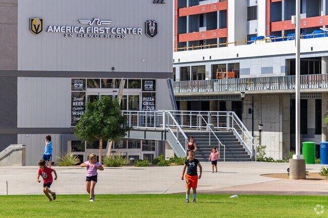Kids enjoy open space and green grass at Black Mountain's neighboring Water Street District.