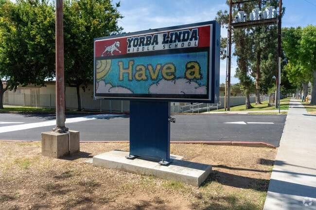 Entrance sign to Yorba Linda Middle School.