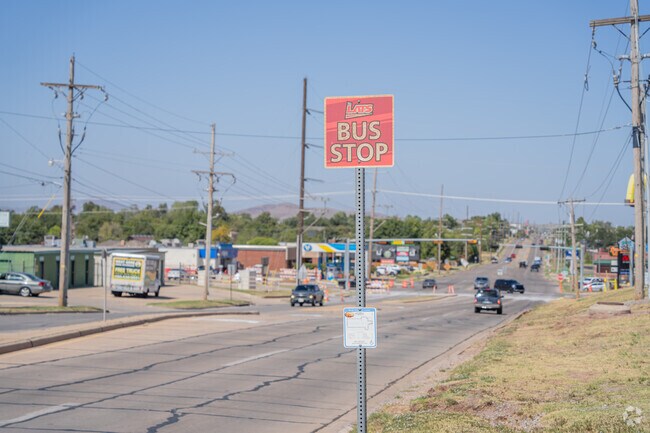 Lee West Estates residents benefit from multiple Lawton Area Transit stops on SW Lee Boulevard.