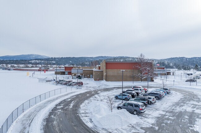 Chester Elementary School has a small parking lot for visitors and staff.