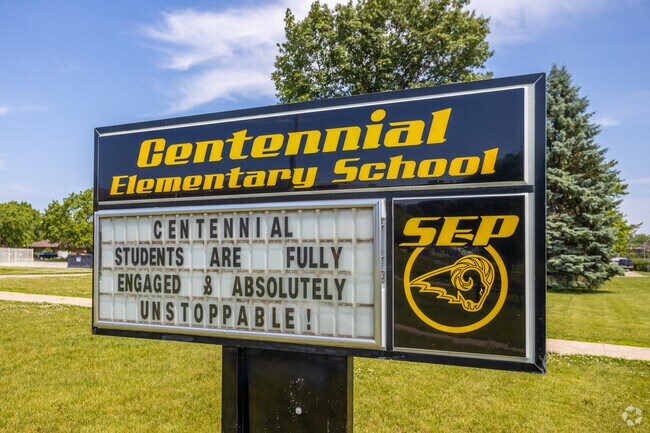 Centennial Elementary School's Altoona signage proudly shows their mascot, the ram.
