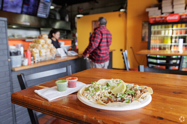 This is a plate of freshly made tacos at Taqueria Los Güeros in Saddle Brook.