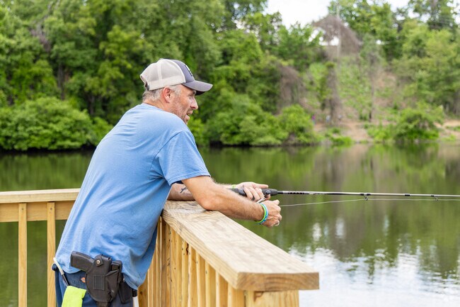 Roughly 400 lbs. of trout and catfish were brought to Clemmons Lake in Ivy Creek Park.