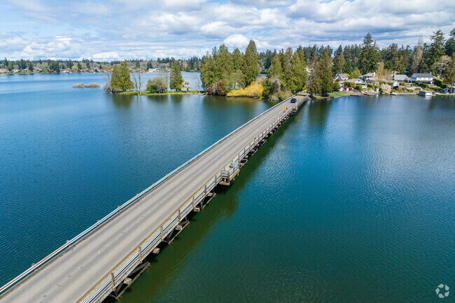 Enjoy the scenic views from the Interlaken Bridge on your way to work in Lakeview.
