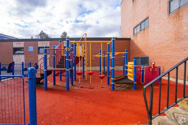 There's a playground behind Mary Lyon High School in Brighton.