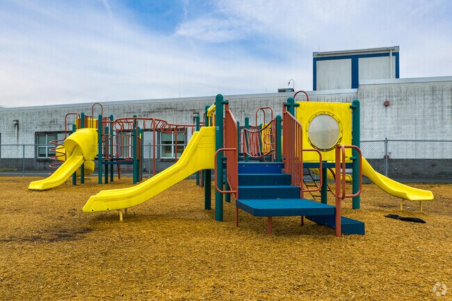 Students at William Keene Elementary in Glasgow can enjoy a large playground at recess.