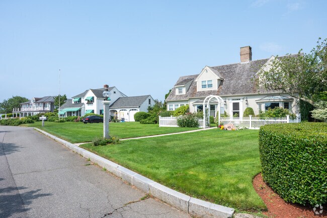 East Falmouth residents take pride in their well manicured lawns.