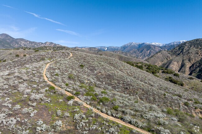 Panoramic views of mountains at the Natural Parkland Trail Head in East Highlands.
