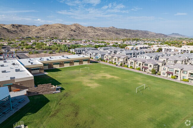 Aerial view of sports field, South Phoenix Prep and Arts Academy.
