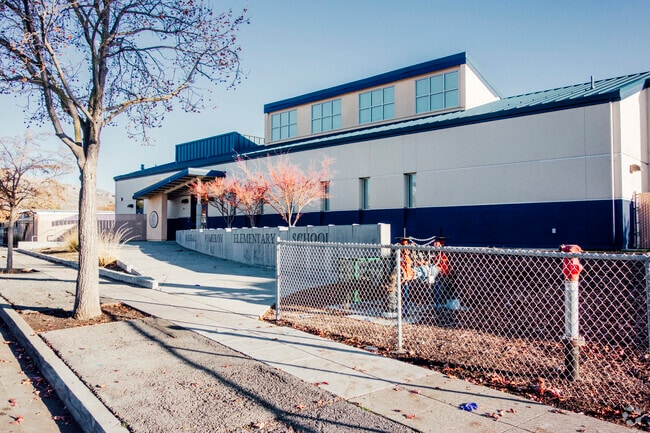 The front building of Marshall Pomeroy Elementary School in Milpitas, California.