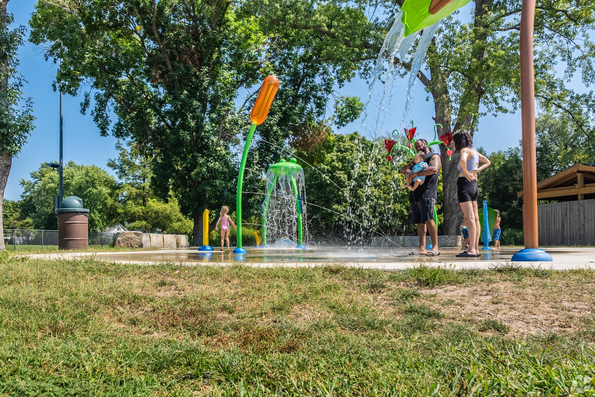 Lyons Park has a great splash pad the kids with love on those hot summer days.