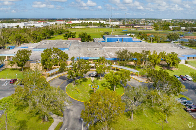 The view from above Gulf Middle School in Cape Coral shows the size of the campus.