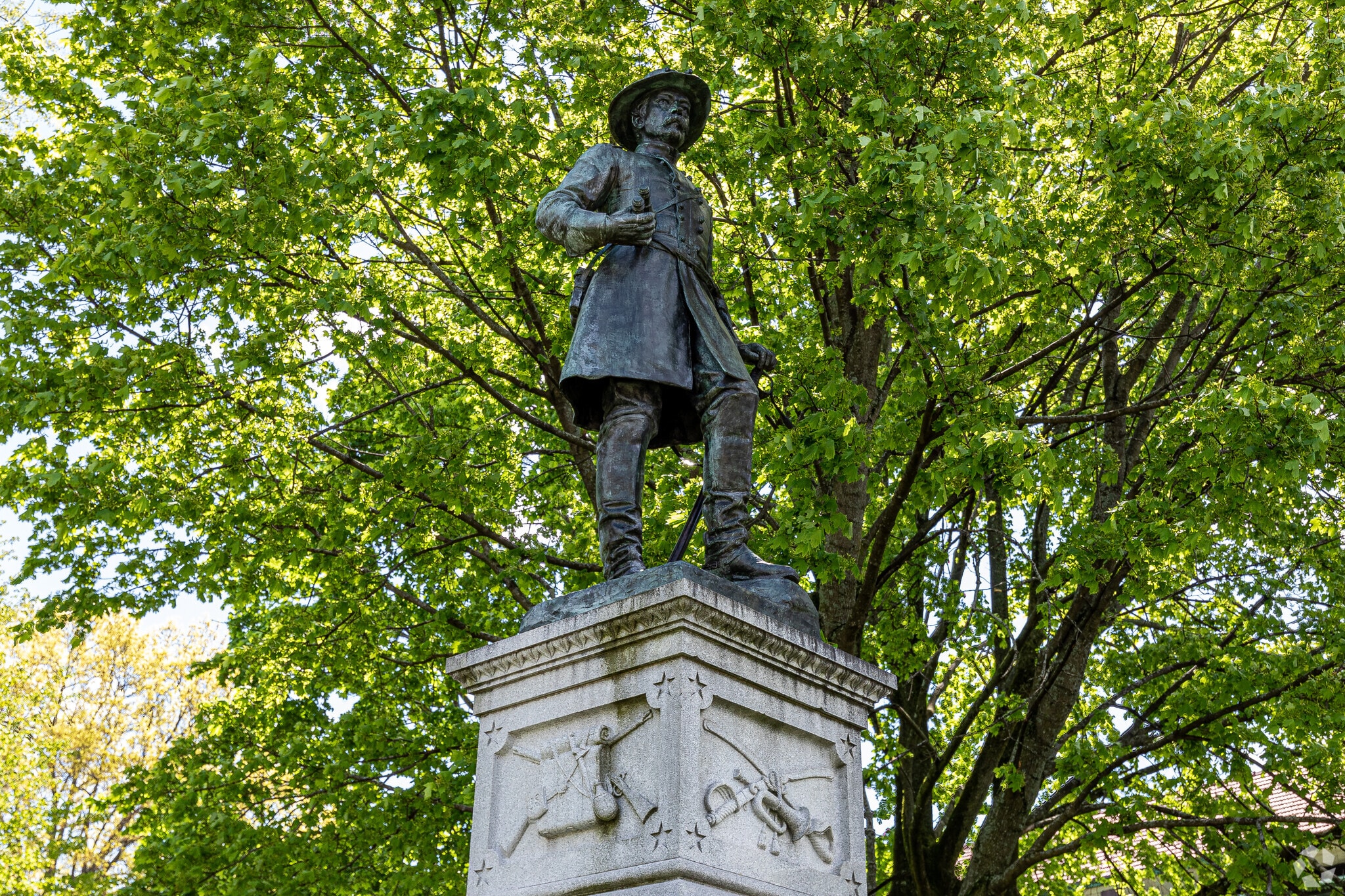 General Griffen A. Stedman stands as a reminder that before it became Barry Square, the Campfield area was where many Civil War troops mustered.