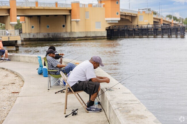 Ocean Breeze residents enjoying a quiet afternoon of fishing.